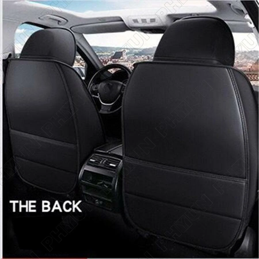 Fundas de asiento de cuero PU negro + rojo para automóvil SUV cojín envolvente completo universal EE. UU. Foto 3 de 4