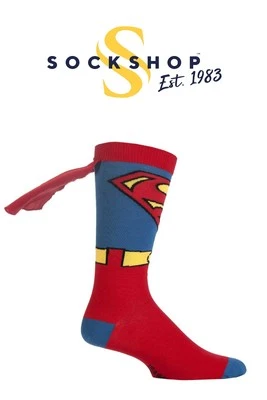 Superman Cape Socks Men Fun Novelty Comics Films Superhero Gift SOCKSHOP- 1 Pack