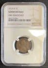 1914 D 1C Lincoln Wheat - Good Details OBV Scratched NGC