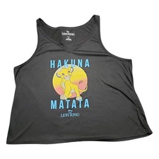 Disney The Lion King Simba Women's Plus 2X V-Neck Graphic Tank Top Black