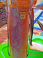 Mada leather oxygen tank carrier/holder with shoulder holder