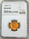 1946 S Lincoln Cent NGC MS66RD Rich Red Just Graded New Holder #V312N