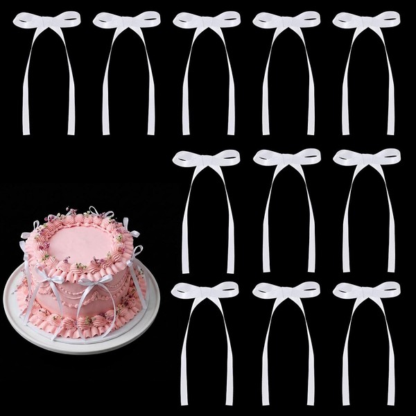 Schleifen KuchenaufsäTze 30 StüCk Weiß Cupcake AufsäTze Dekoration-image