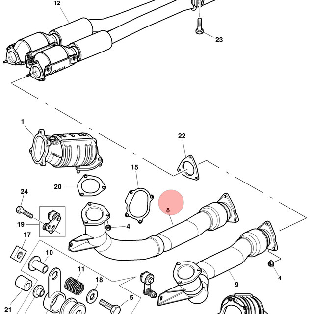 04-13 BENTLEY CONTINENTAL FLYING SPUR GT RIGHT EXHAUST DOWNPIPE CATALYST OEM