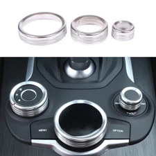 For Alfa Romeo Stelvio Giulia 2017-21 Silver Console Multimedia Button Knob Trim