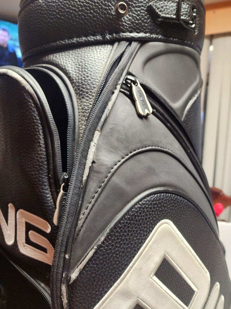 Ping 6-Way 6 Pocket Black Leather Golf Bag | eBay Ping 6-Way 6 Pocket Black Leather Golf Bag | eBay