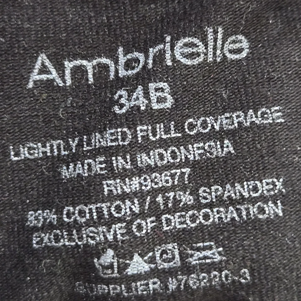 Ambrielle Women Bra 34B Black Lightly Lined Full Coverage Convertible - Image 3 of 4