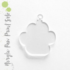 Acrylic Keychain Blanks 3" PAW PRINT SOTO 1/8" Thick Clear Colors 25 - 50 Pack
