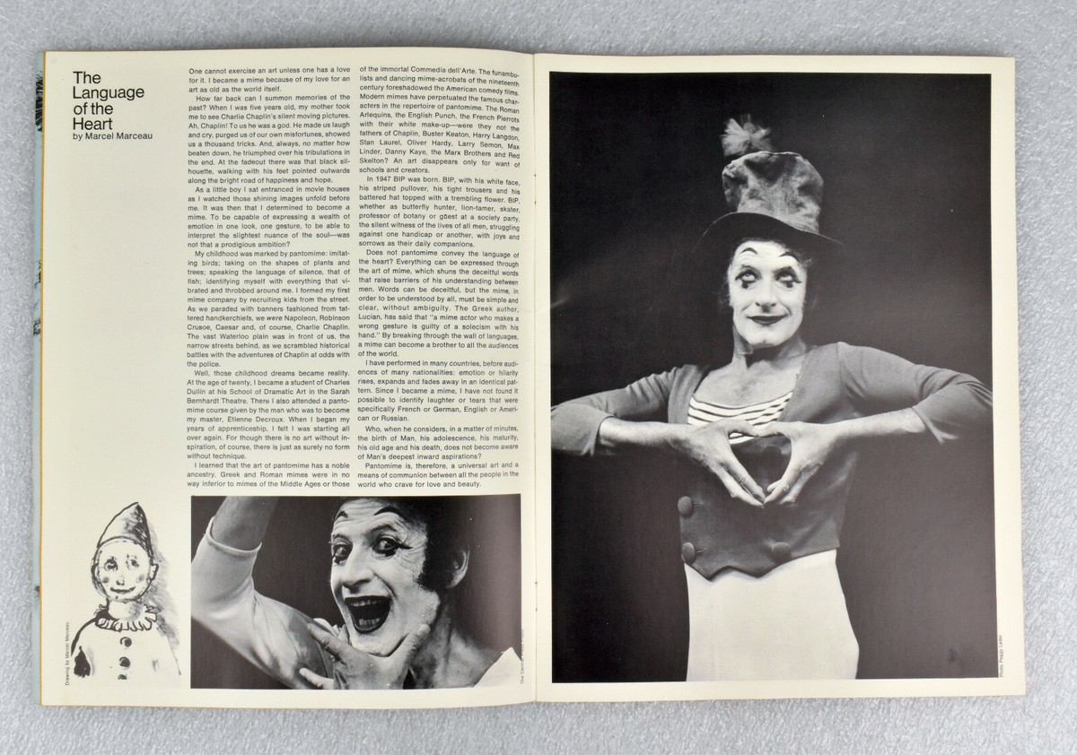 1974 Marcel Marceau and His Partner Pierre Verry Tour Souvenir