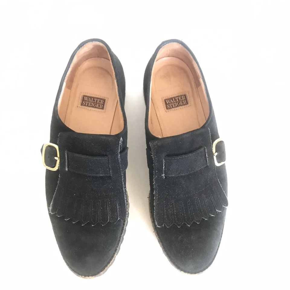 Mocasín de gamuza negro Walter Steiger Climber Silon para mujer suela de goma EE. UU. 6 Foto 2 de 4