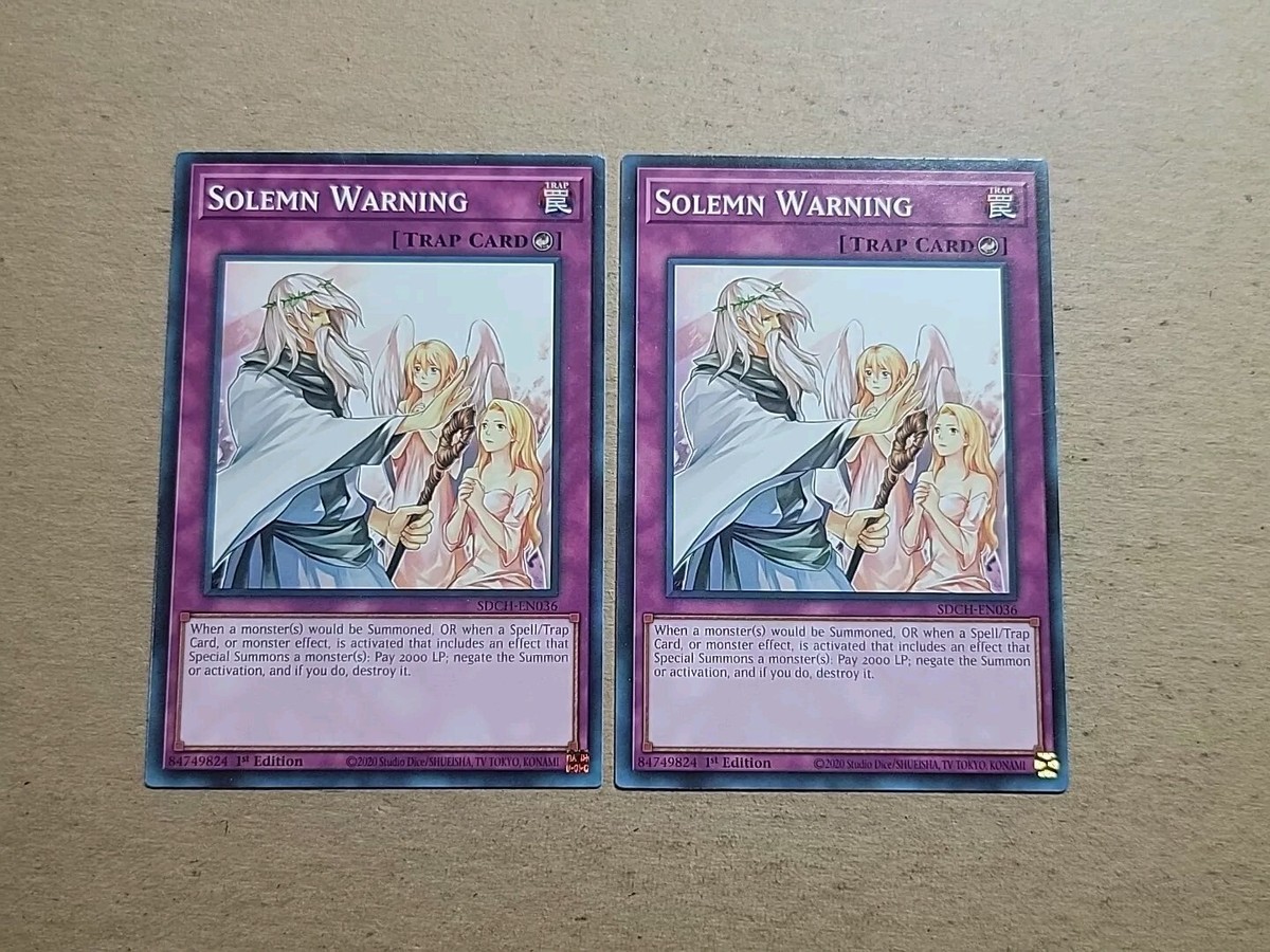 2x Solemn Warning - SDCH-EN036 - 1st Edition - YuGiOh-LP | eBay