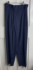 Mango Suit Dress Pants Trousers Size36 W26 Blue Striped Navy Pockets EU36