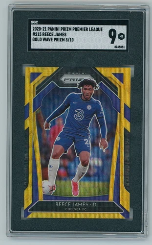 Reece James 2020-21 EPL Prizm Gold Wave /10 (1st Prizm) #215 SGC 9 Chelsea FC