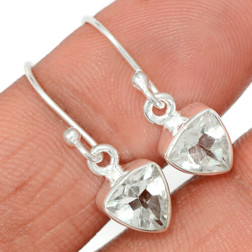 Natural White Topaz 925 Sterling Silver Earrings Jewelry CE30424 - Imagen 1 de 1