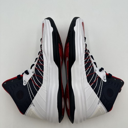 Nike Lunar Hyperdunk + White Blue Red USA 2012 Size 12 Used 524934-102 - Picture 10 of 24