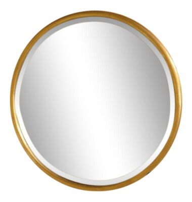 L40013: FRIEDMAN BROTHERS #7117 Round Etched Glass Gold Mirror ~ New