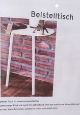 Neu@50 cm hoch Wandtisch Beistelltisch Nachttisch Balkon Tisch weiß metallic