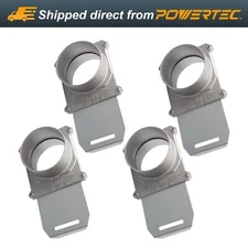 POWERTEC Aluminum Blast Gate 4 Inch, w/Anti Clog and Air Leak Seal, 4PK