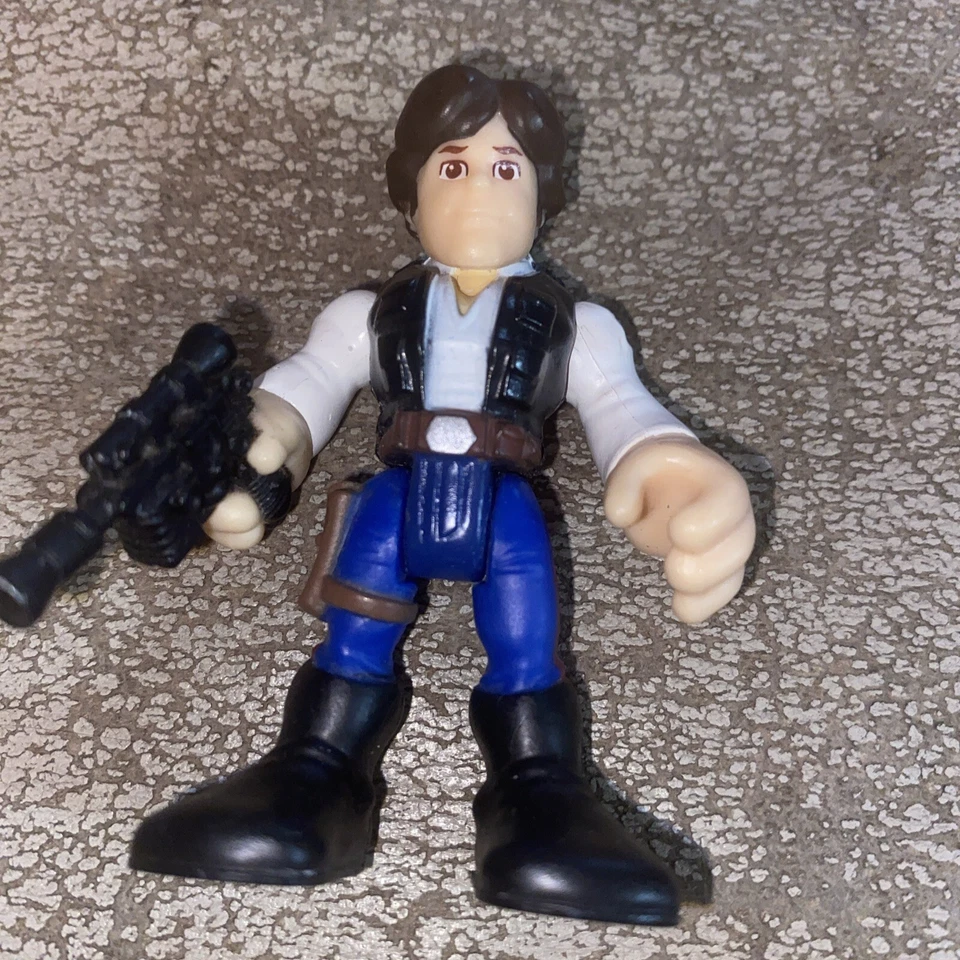 "Figura de acción Hasbro Han Solo con pistola Playskool Star Wars Galactic Heroes juguete de 2,5""" Foto 2 de 3