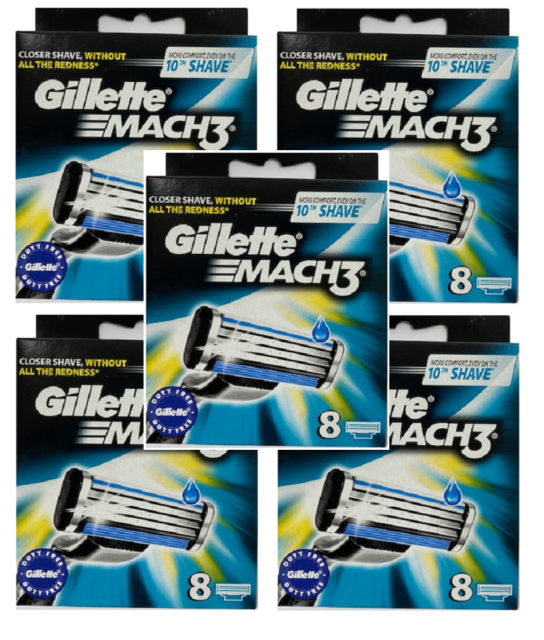 Gillette Mach3 Refill Cartridge Razor Blades for Mach 3 40 Count