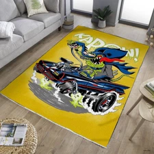 Funny Bat Fink Hot Rod Garage Doormat, Rat Fink Welcome Mat, Rug For Living Room