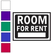 Room For Rent Business Sign, Vinyl Decal Sticker, Multiple Colors & Sizes #4002