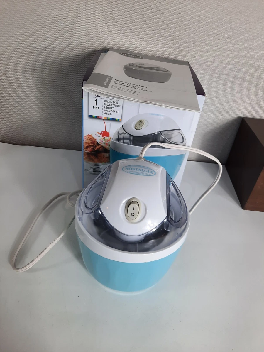 Nostalgia 1-Pint Electric Ice Cream Maker, Blue 