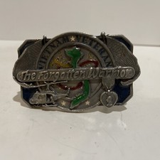 Vintage 1985 Siskiyou Vietnam Veteran The Forgotten Warrior Belt Buckle