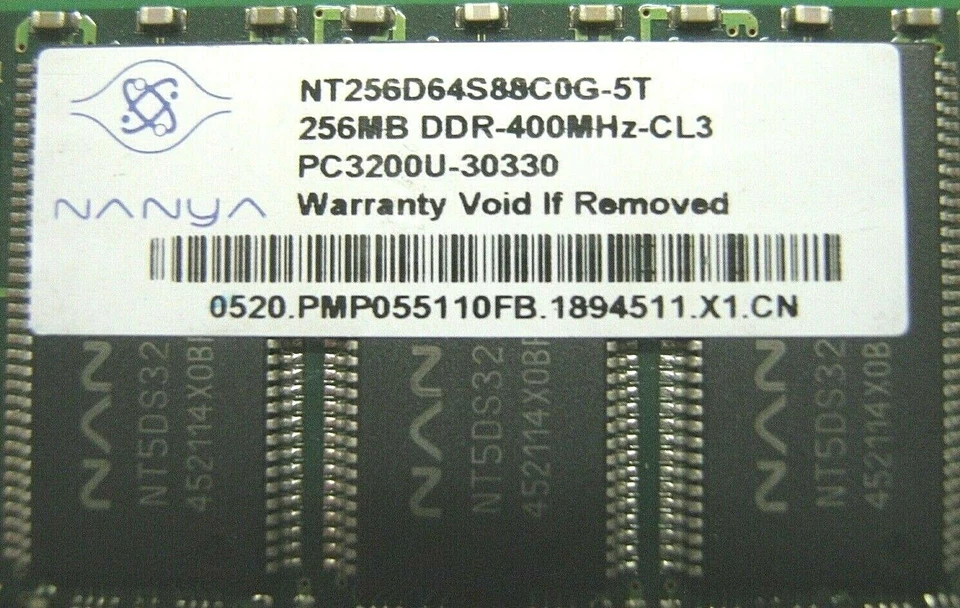 RAM 256Mb 184 Pin NT256D64S88C0G-5T DDR, 400MHz, PC-3200, CL3, Non-Ecc, 2.5V - Image 3 of 4