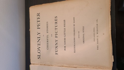 SLOVENLY PETER Vintage/Antique (Hand-Colored Illustrations) Dr Henry Hoffman - Imagen 2 de 7