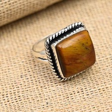 Tiger's Eye Gemstone Handmade 925 Sterling Silver Ring Jewelry