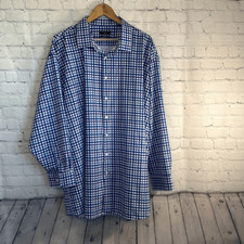 SHAQUILLE O  NEAL Shirt Mens size XLG Big Fit Cooling Stretch Purple Blue Checked