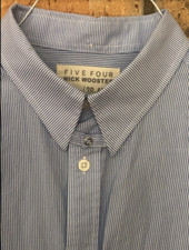 Five Four Men's Button-Down White and Gray Medium 38-40