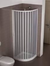 BOX DOCCIA PVC SEMICIRCOLARE APERTURA LATERALE BIANCO ALTEZZA BASSA 170CM 175CM