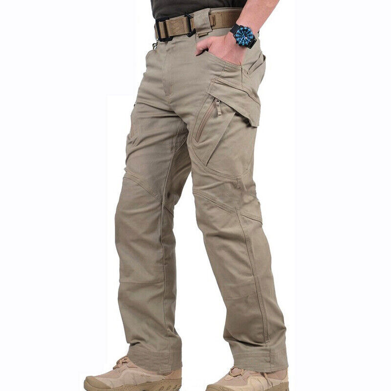 Tactical Mens Cargo Pants Waterproof Work Hiking Combat Outdoor ...