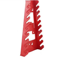 1pc Red Plastic Socket Organizer Tray Tool Storage Holder Rack Case - NEW