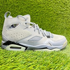 Nike Air Jordan Flight Club 91 Boys Size 4Y Gray Black Basketball Shoes Sneakers
