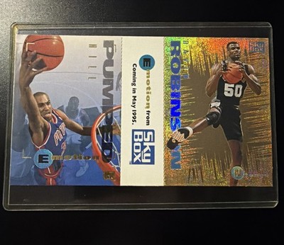 1995 SKYBOX EMOTION PROMO CARD SHEET ~ DAVID ROBINSON, GRANT HILL, SPURS PISTONS