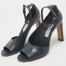 Jimmy Choo Navy Blue Leather Theresa Sandals