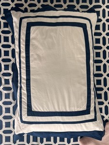 Pottery Barn Navy White Standard Sham Set of 2