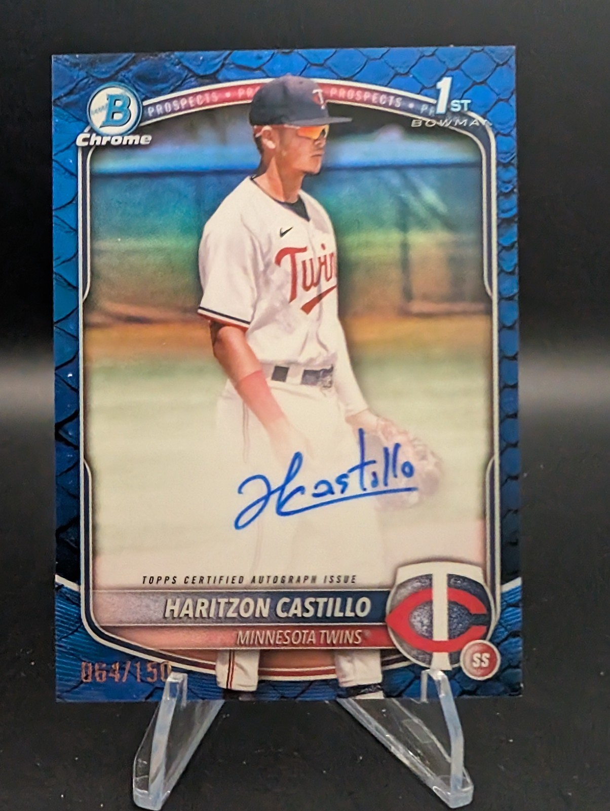 2025 Bowman Chrome Reptilian Blue Refractor /150 Haritzon Castillo #CPA-HC Auto