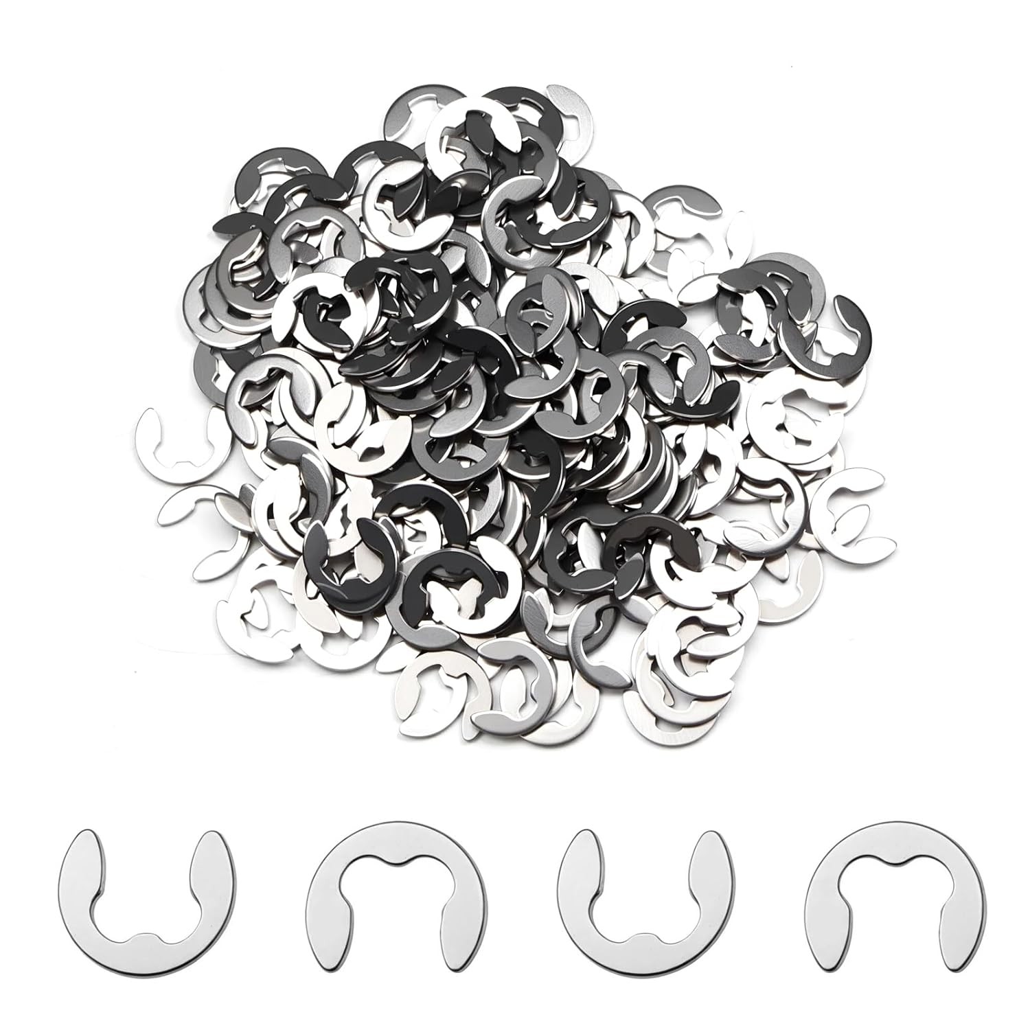 200Pcs M5 E-Clip Circlip 5mm External Retaining Rings,Juvielich 304 Stainless St