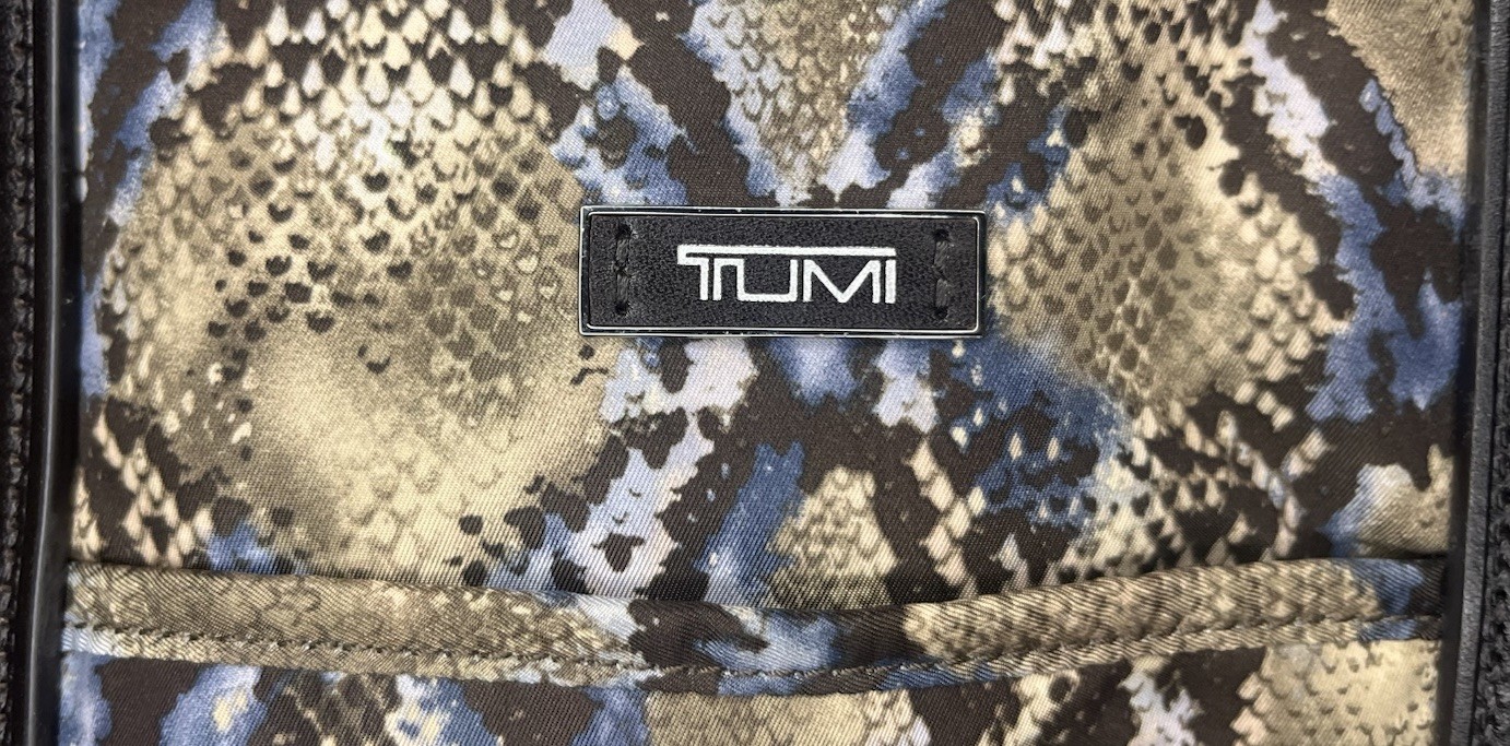 Tumi Nylon Tote Bag Snake Python Print Travel Lug… - image 4