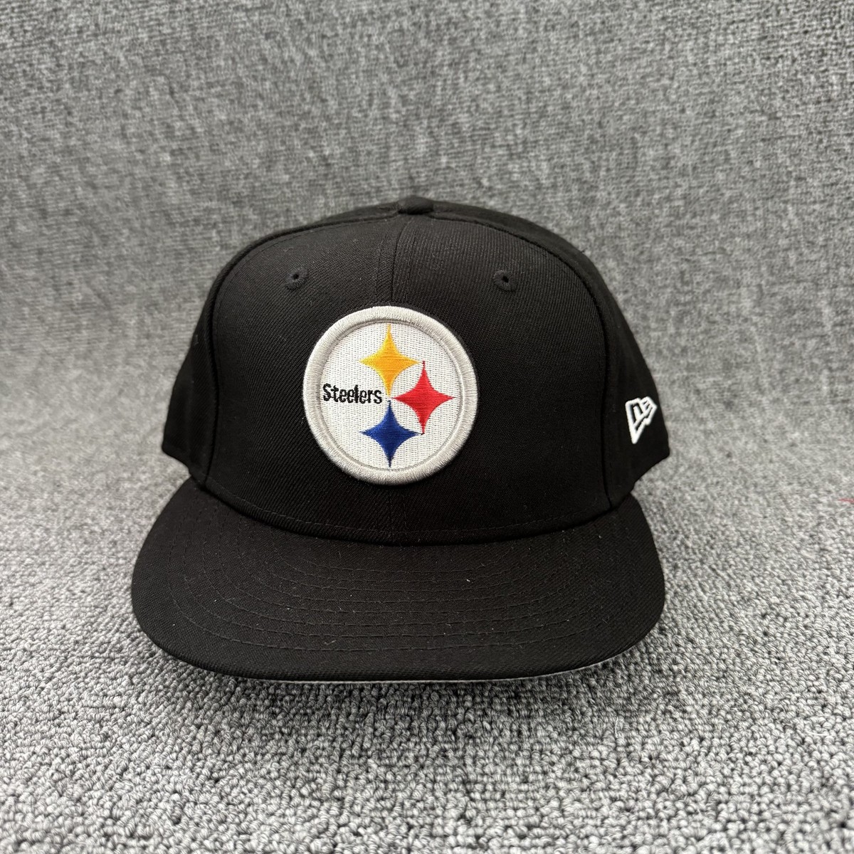 New Era Steelers 9FIFTY Snapback Hat Black Flat Brim One Size NFL