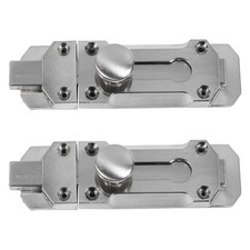 2Pcs Zinc Alloy Sliding Door Bolt Locks Durable Silver Security Catch for Home