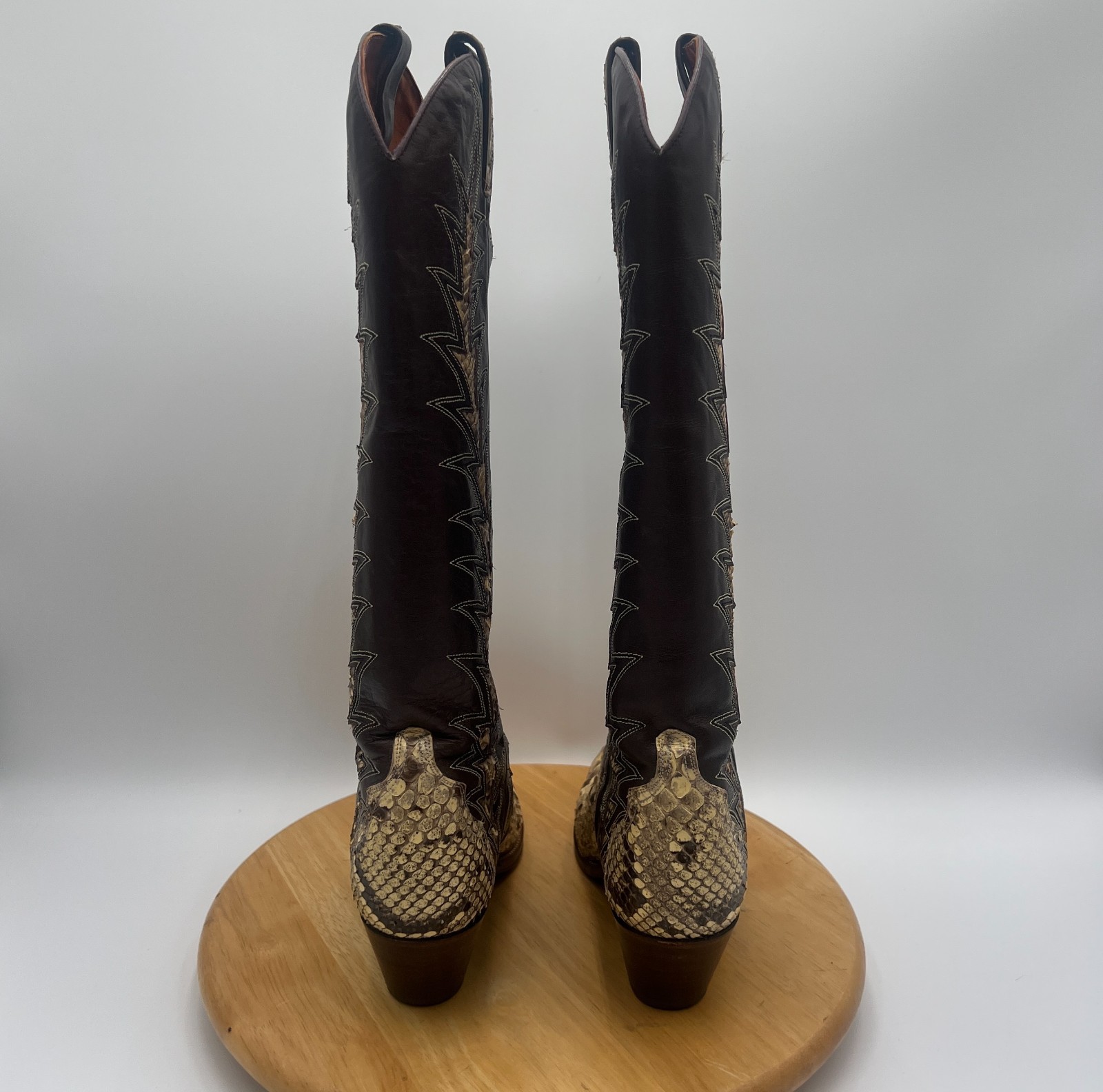 Dan Post Boots Womens 6 Brown Python Snakeskin We… - image 10