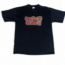Over The Hill! Get Over It Vintage 90s Single Stitch USA Made Black T-Shirt XL