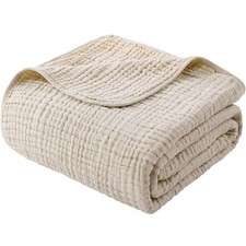 Muslin Blanket 100 Organic Cotton Throw Large 90" x 90" for Bed Couch Summer...