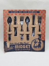 Vtg Childrens Play Plastic Midget Tableware.