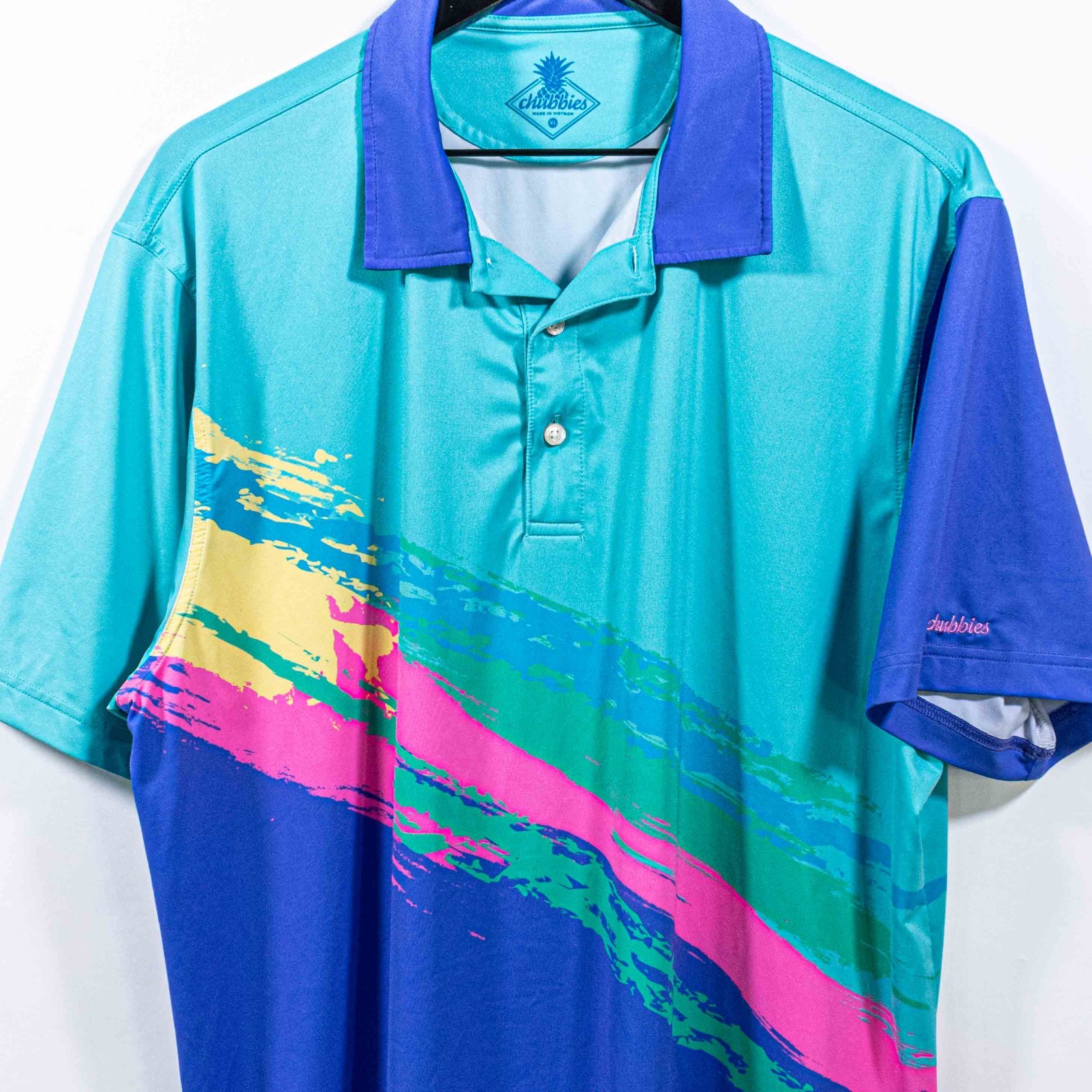 Chubbies Paintbrush Performance Golf Polo Shirt XL Athleisure Preppy